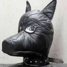 Real leather DOG mask leder hood gimp cuir mask slave restraint halloween Puppy