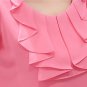 WOMEN OFFICE BLOUSES ELEGANT CHIFFON SHORT SLEEVE ITC883.