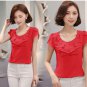 WOMEN OFFICE BLOUSES ELEGANT CHIFFON SHORT SLEEVE ITC883.