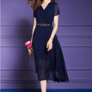 ITCQUALITY WOMEN SUMMER LONG ELEGANT DRESS CHIFFON FASHION OFFICE HIGH QUALITY ITC1395.