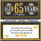 Aged To Perfection 65th Birthday Candy Wrappers Printable DIY
