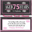 Milestone 75th Birthday Candy Wrappers Printable DIY