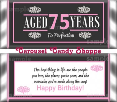 Milestone 75th Birthday Candy Wrappers Printable DIY