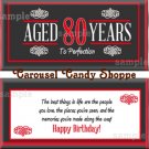 Milestone 80th Birthday Candy Wrappers Printable DIY