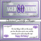 Milestone 80th Birthday Candy Wrappers Printable DIY