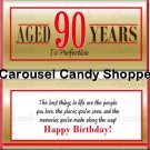 Milestone 90th Birthday Candy Wrappers Printable DIY