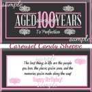 Milestone 100th Birthday Candy Wrappers Printable DIY