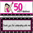 50th Betty Boop Inspired Theme Birthday Candy Wrappers Printable DIY