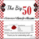 The Big 50 Fabulous 50's Birthday Candy Wrappers Printable DIY