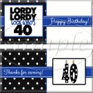 Lordy Lordy Look Who's 40 Milestone Birthday Candy Wrappers Printable DIY