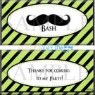 Mustache Bash Birthday Candy Wrappers Printable DIY