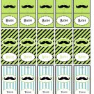Mustache Bash Birthday Miniature Candy Wrappers Printable DIY
