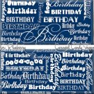 Blueberry Blue Word Art Happy Birthday Candy Wrappers Printable DIY
