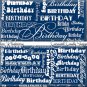 Blueberry Blue Word Art Happy Birthday Candy Wrappers Printable DIY