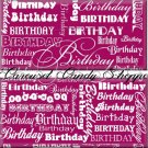 Jazzberry Pink Word Art Happy Birthday Candy Wrappers Printable DIY