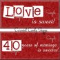 Love is Sweet 40th Anniversary Candy Wrappers Printable DIY