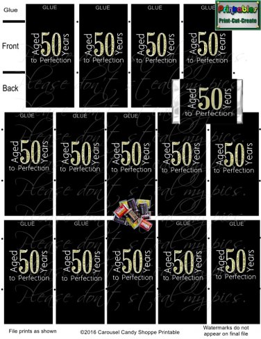 Milestone 75th Miniature Hershey Candy Wrappers Printable DIY