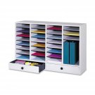 Safco Products 9494GR Wood Adjustable Literature Organizer, 32 Compartment wi...