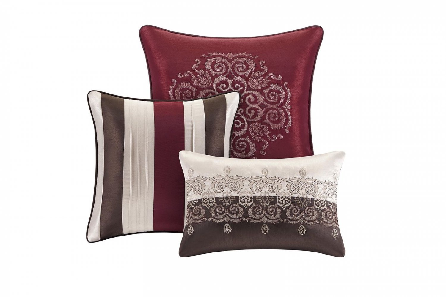 Madison Park Donovan 7 Piece Jacquard Comforter Set in Red