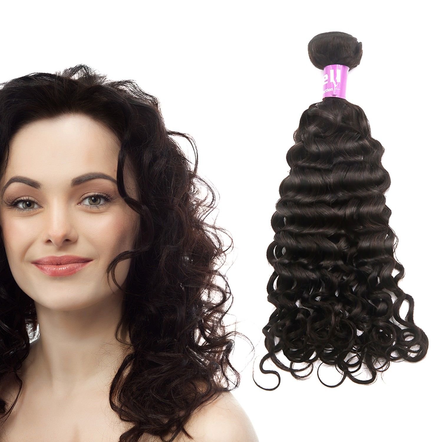 Unique Bargains Italian Curly Human Hair Extension 262830 3 Bundles Remy H 