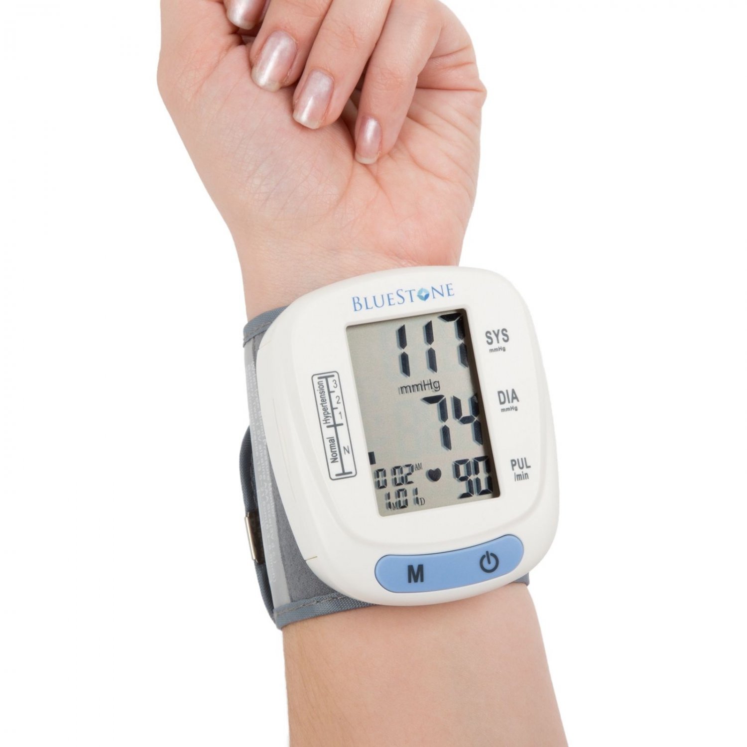Bluestone Automatic Wrist Blood Pressure Monitor with 120 Memory Blue