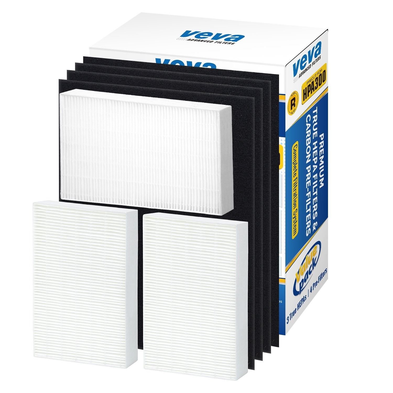 Complete Premium True HEPA Replacement Filter 3 Pack Including 4 Precut ...