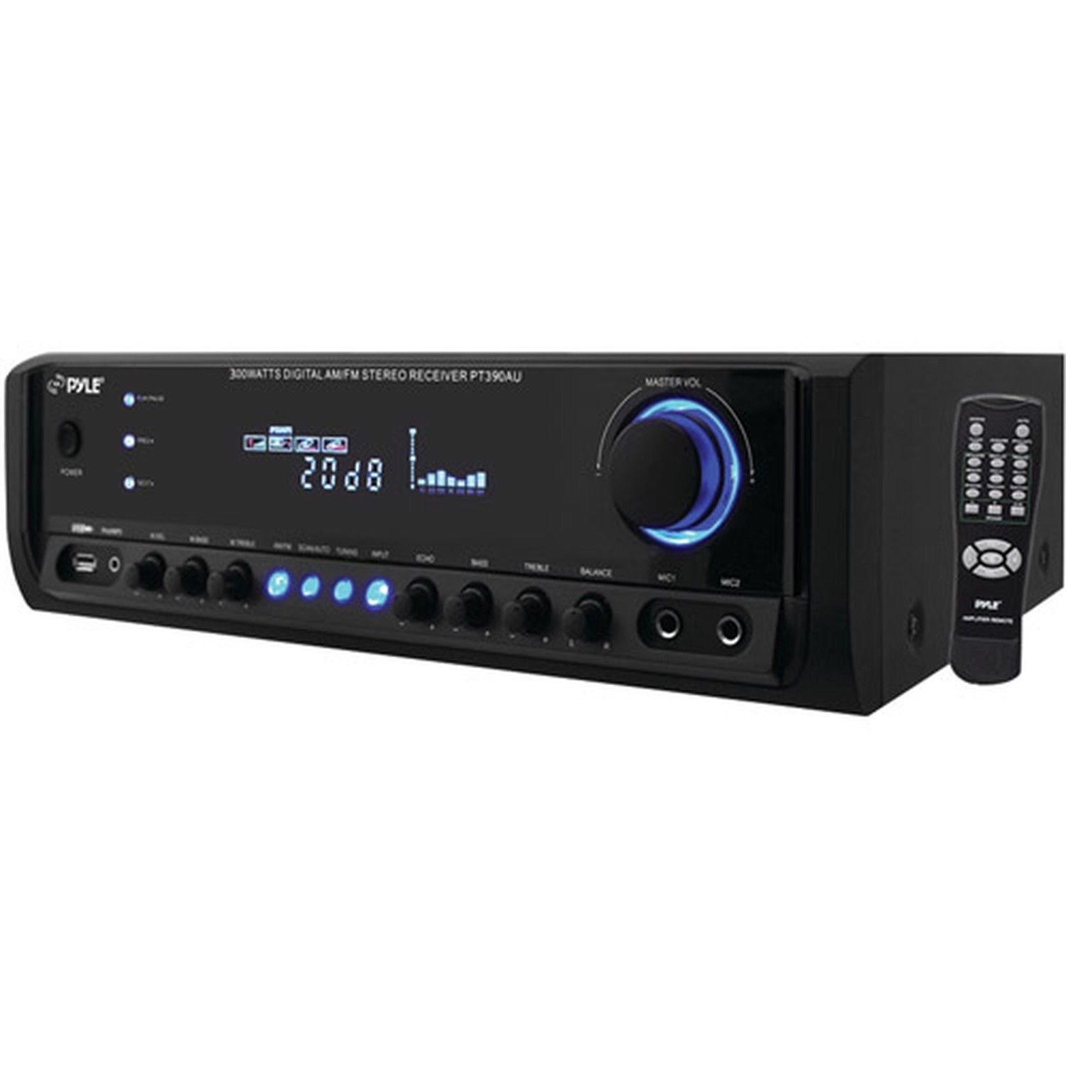 Pyle Home PT390AU 300Watt Digital Home Stereo Receiver System with USB