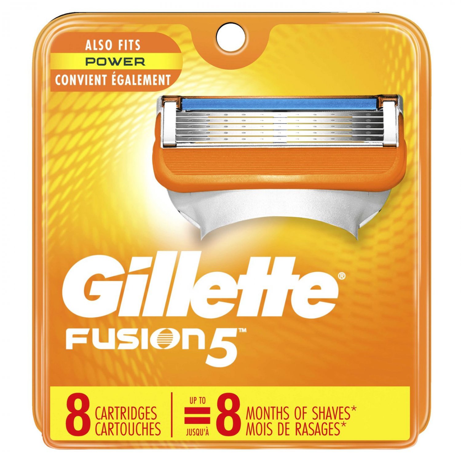 Gillette Fusion Men's Razor Blades 8 Refills Silver
