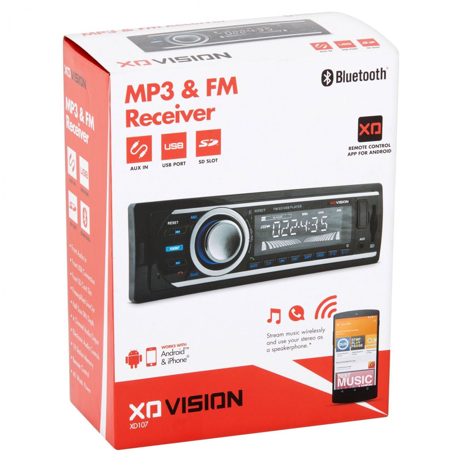 XO Vision Mp3 & FM Receiver Black 8.4" x 6.4"
