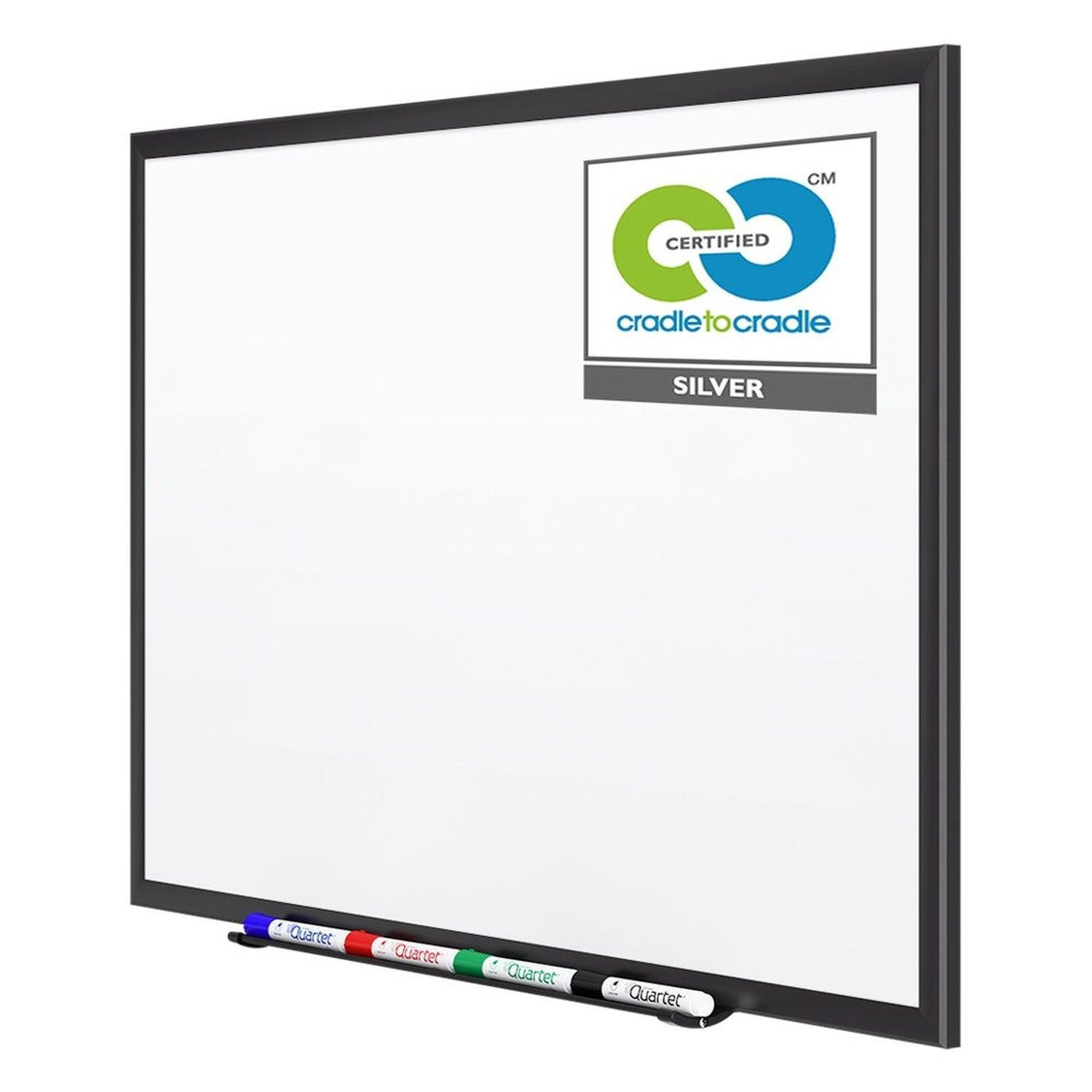 Quartet Porcelain Whiteboard, 8 x 4 Feet, Black Aluminum Frame