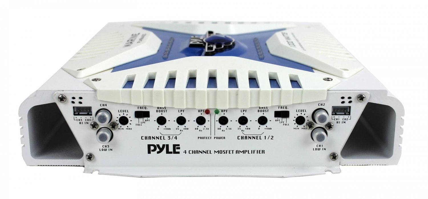 Pyle PLMRA440 Waterproof Marine Bridgeable MOSFET 4Channel 1000W