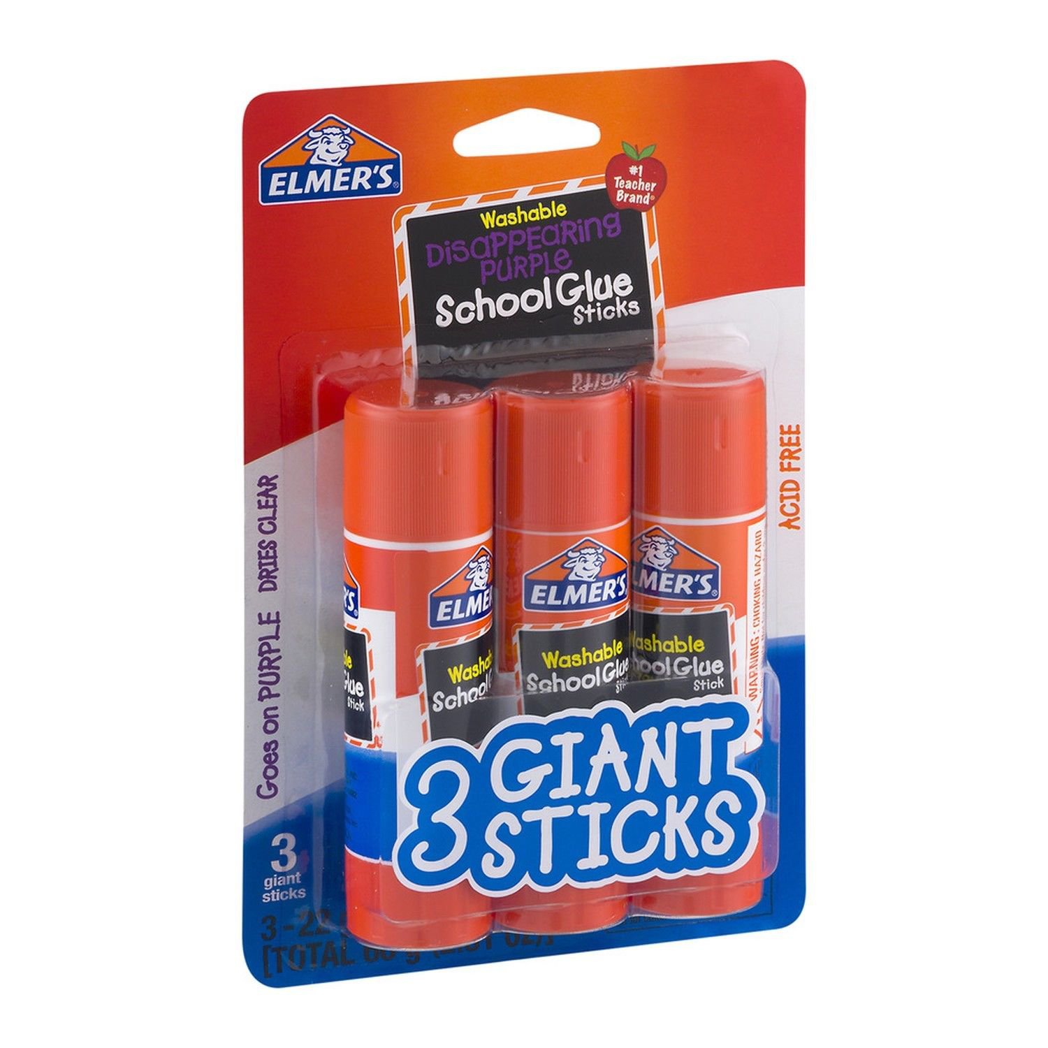 Elmer's Washable School Glue Stick Purple 3/Pkg .77oz Other