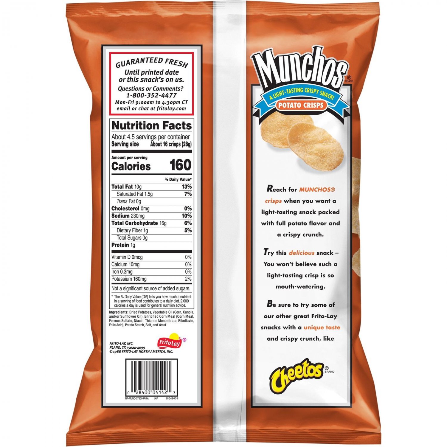 Munchos Potato Chips, 4.25 oz