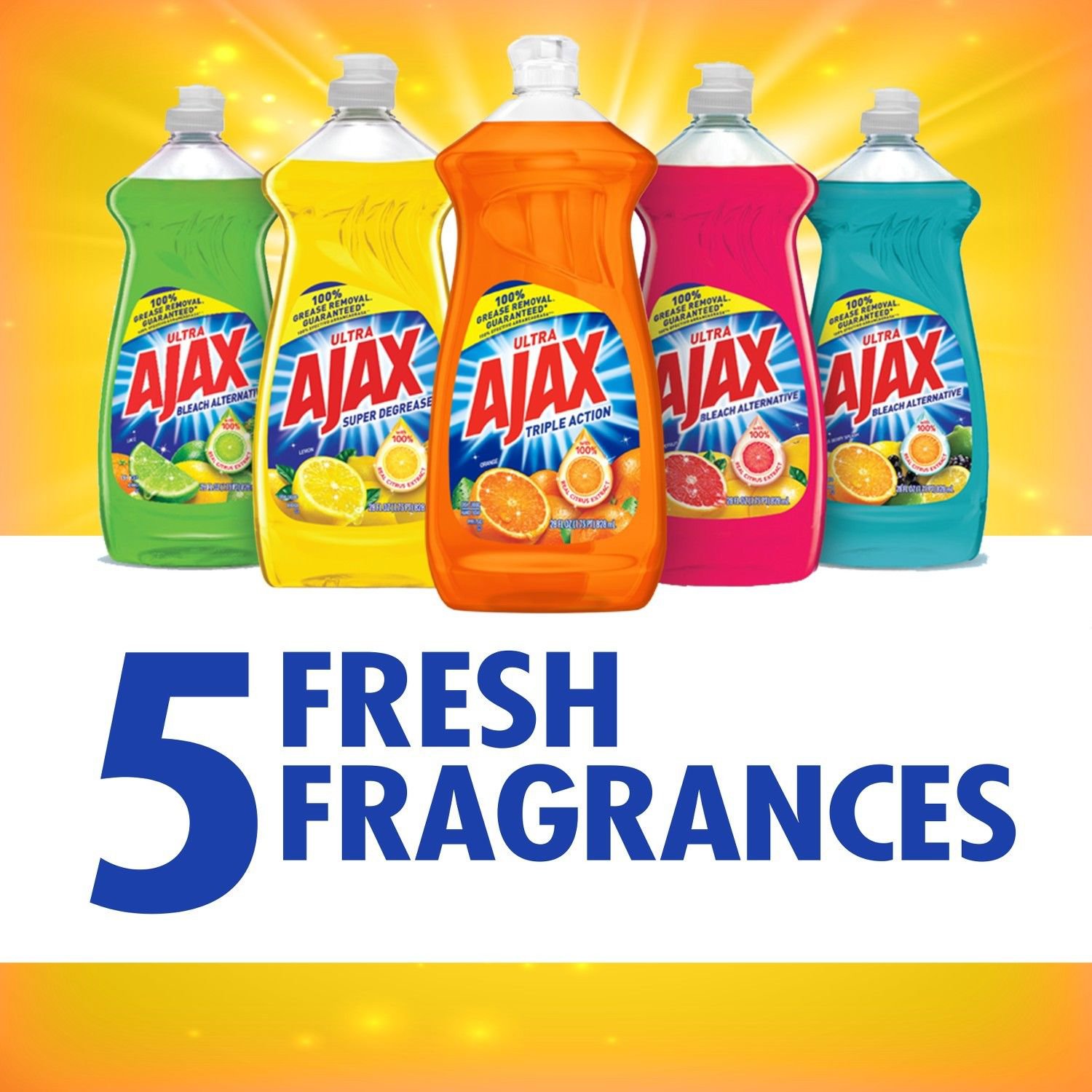 Ajax Ultra Triple Action Liquid Dish Soap, Bleach Alternative