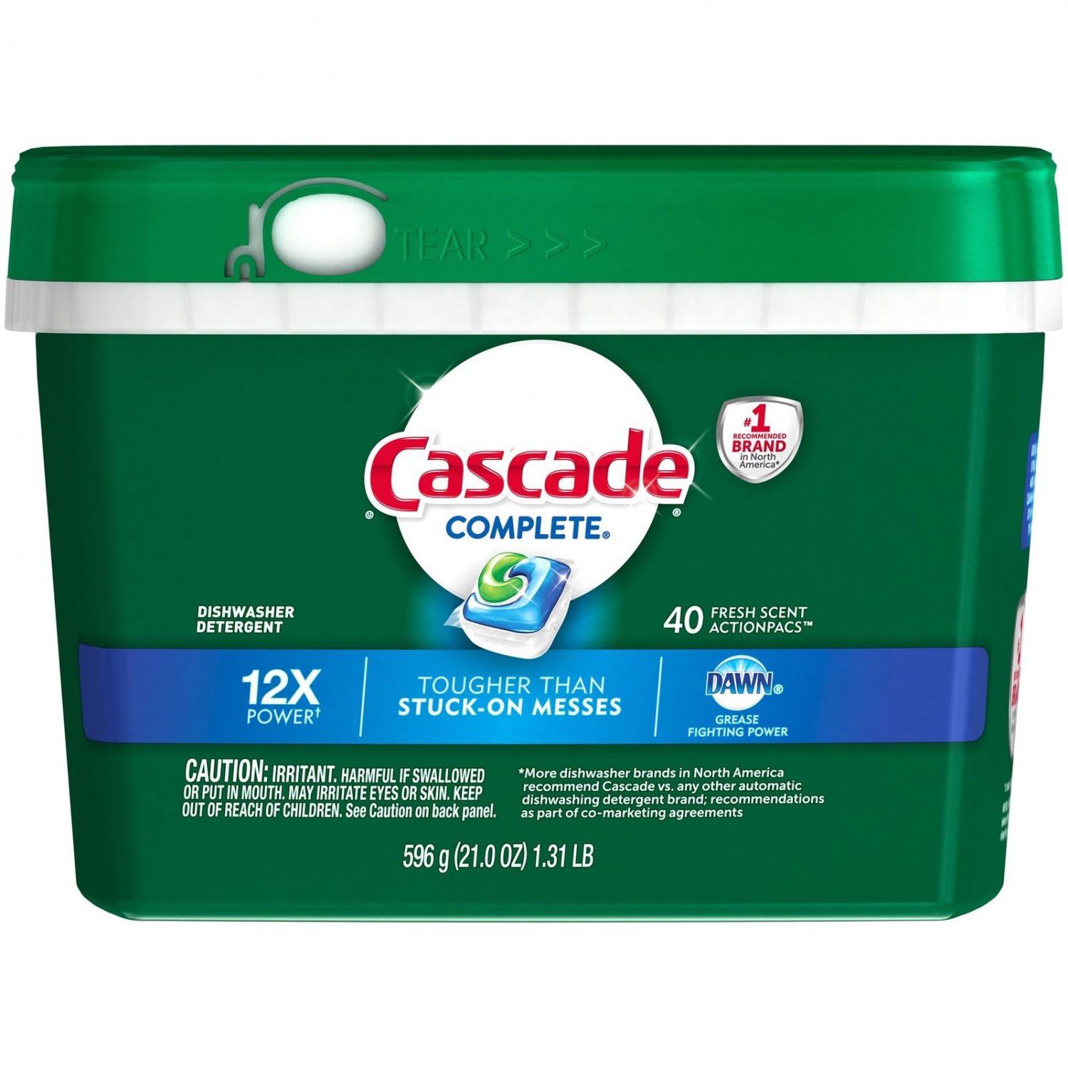 Cascade Complete Dishwashing Detergent Action Pacs, Fresh Scent with ...