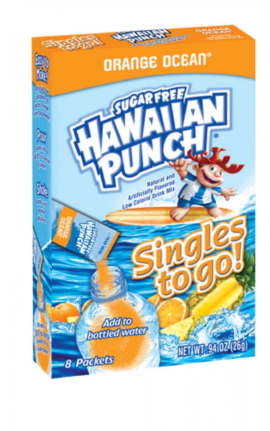Hawaiian Punch Singles To-Go Drink Mix, Orange, .92 Oz, 8 Packets, 1 Count