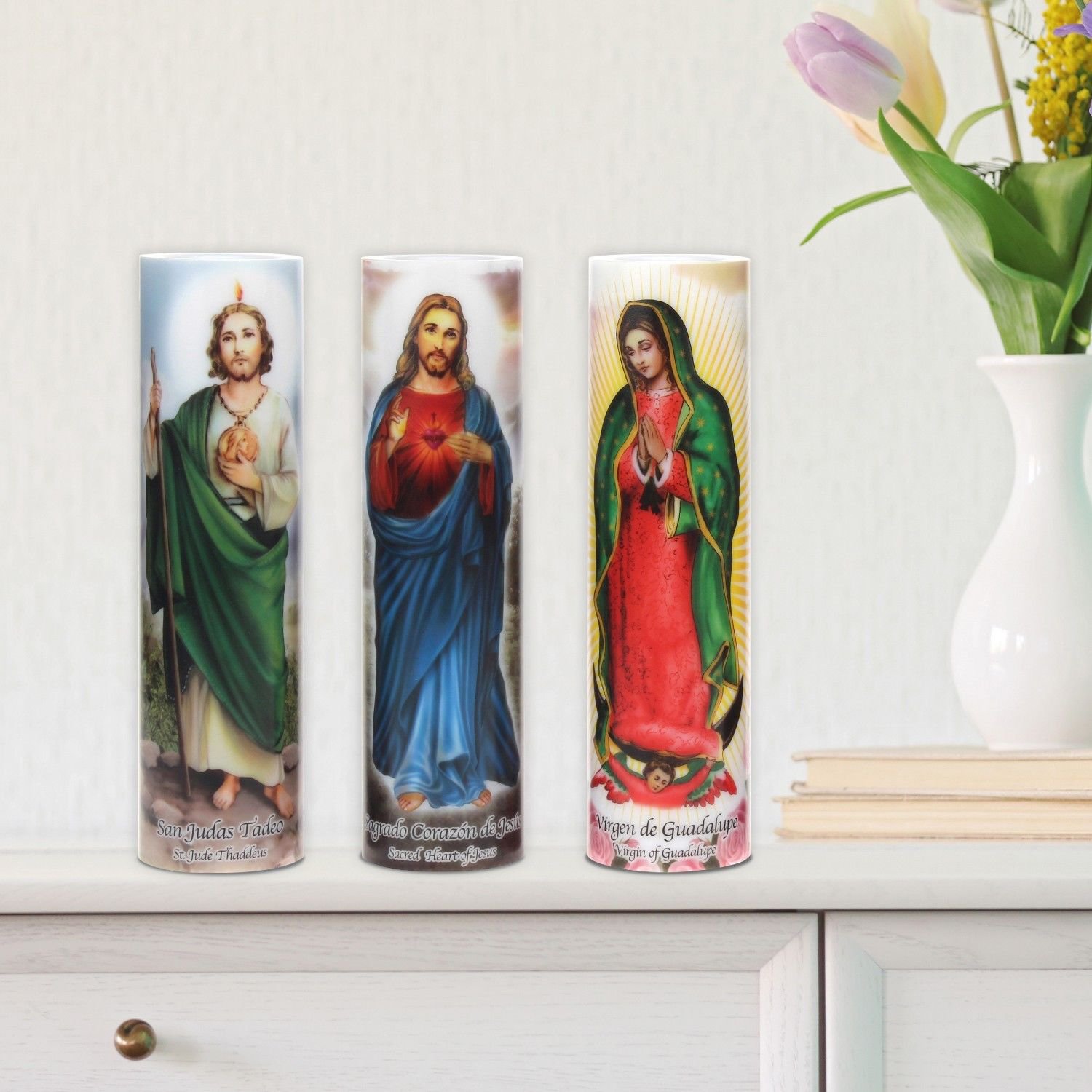 LED Prayer Candle, Virgin of Guadalupe Multicolor