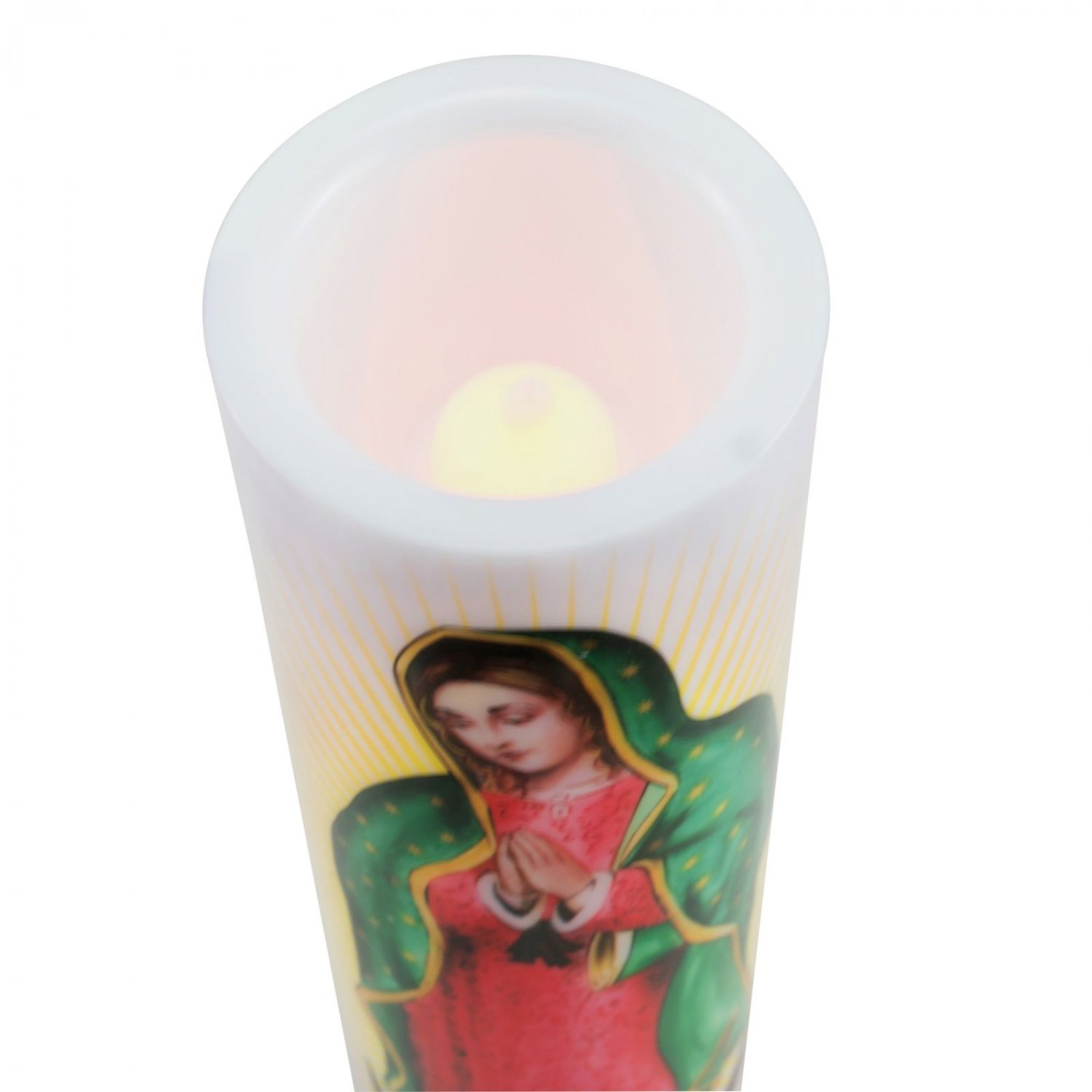 LED Prayer Candle, Virgin of Guadalupe Multicolor