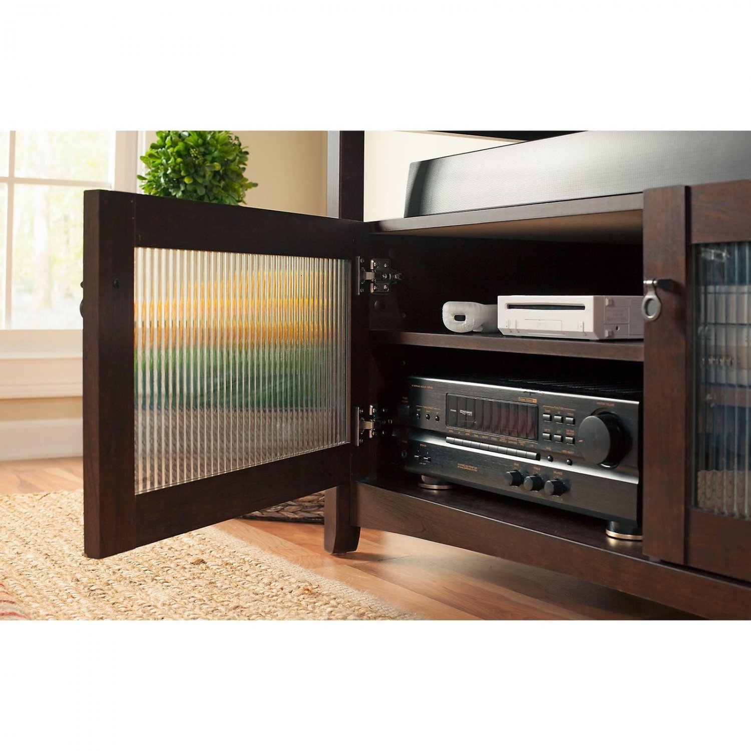 Bush Furniture Buena Vista TV Stand in Madison Cherry Brown