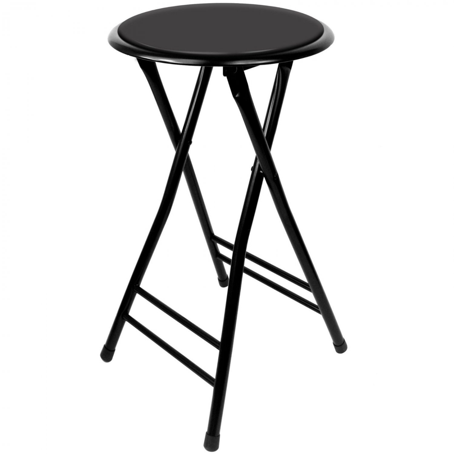 Gameroom Black Cushioned Folding Stool, 24