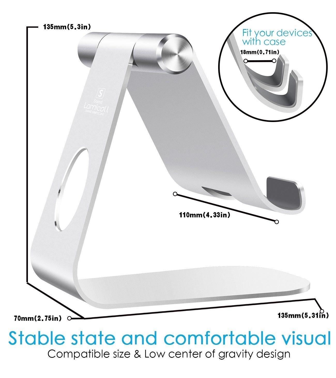 Tablet Stand Adjustable, Lamicall IPad Stand : Desktop Stand Holder ...