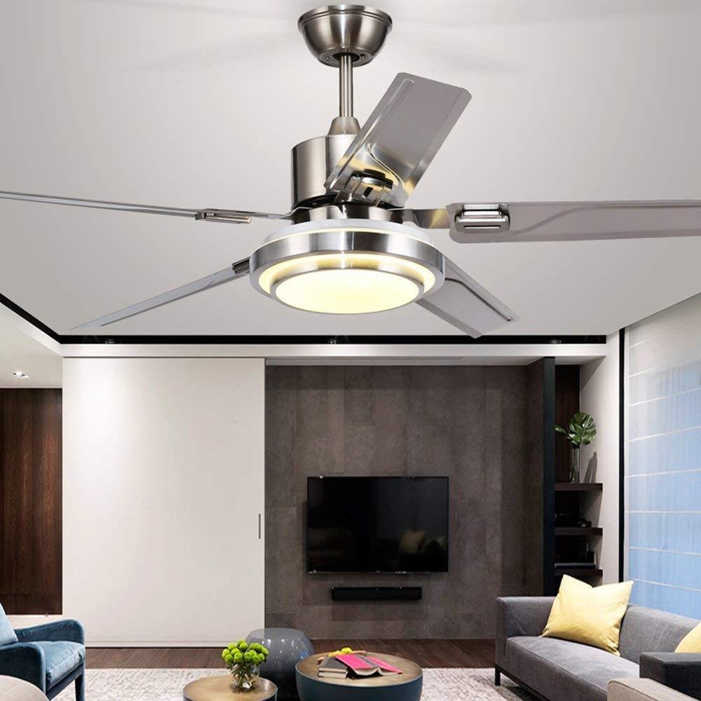 Andersonlight 48Inch Contemporary LED Ceiling Fan 5 Stainless Steel