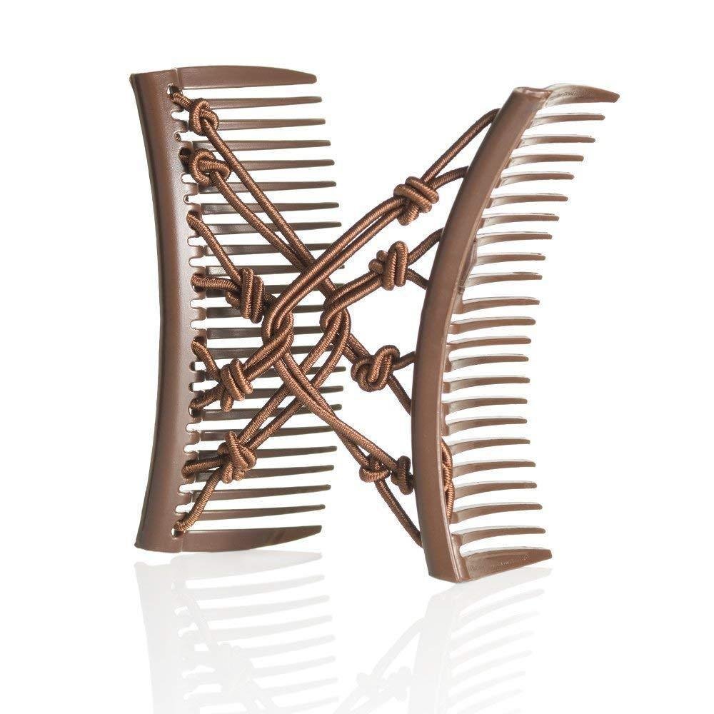 Double Elastic Hair Combs by HairZing Clip for Thick, Curly, Kinky