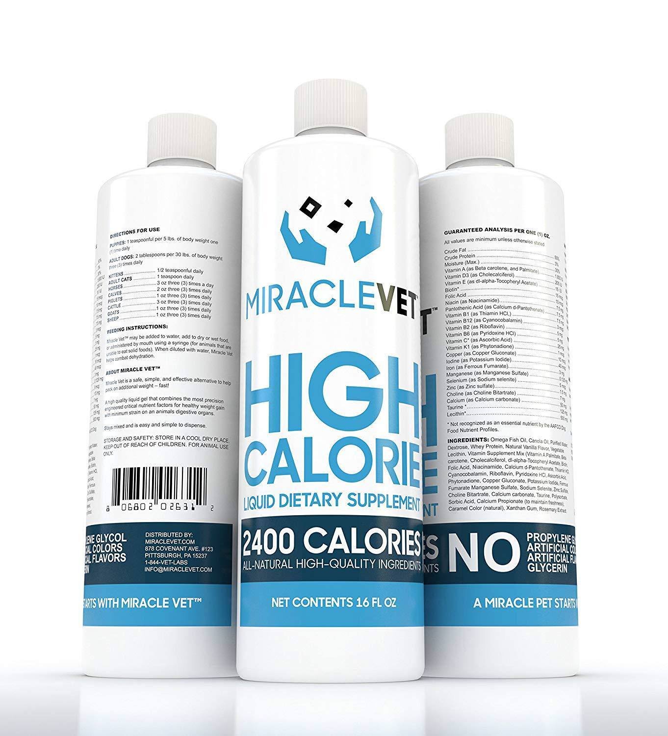 Dog weight gain supplement — 1/2 gallon of Miracle Vet™ 9,600 calories