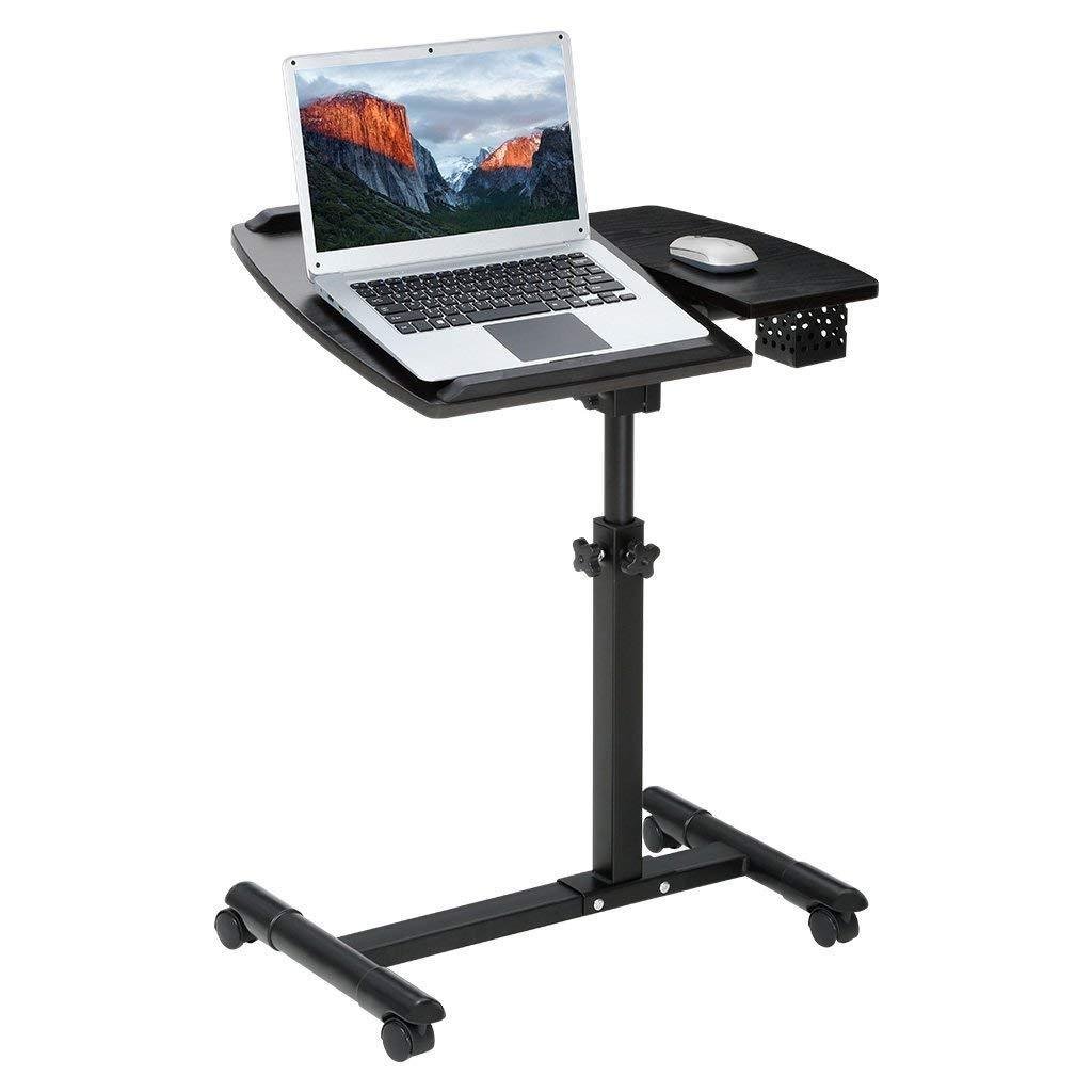 LANGRIA Laptop Stand Rolling Cart, Foldable Portable Mobile Height ...