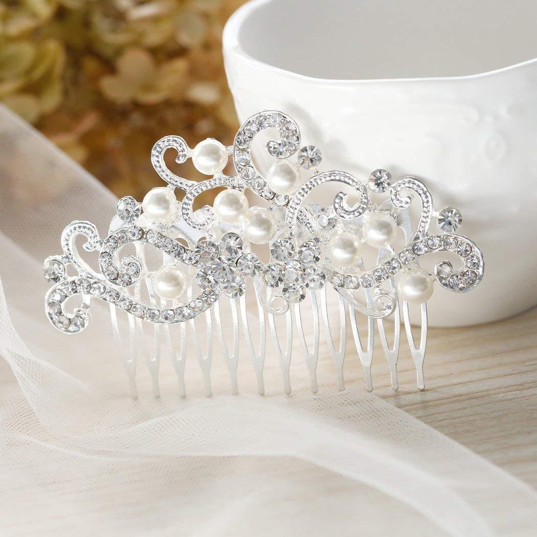 Yean Decorative Wedding Hair Combs with Rhinestones Bridal Hair