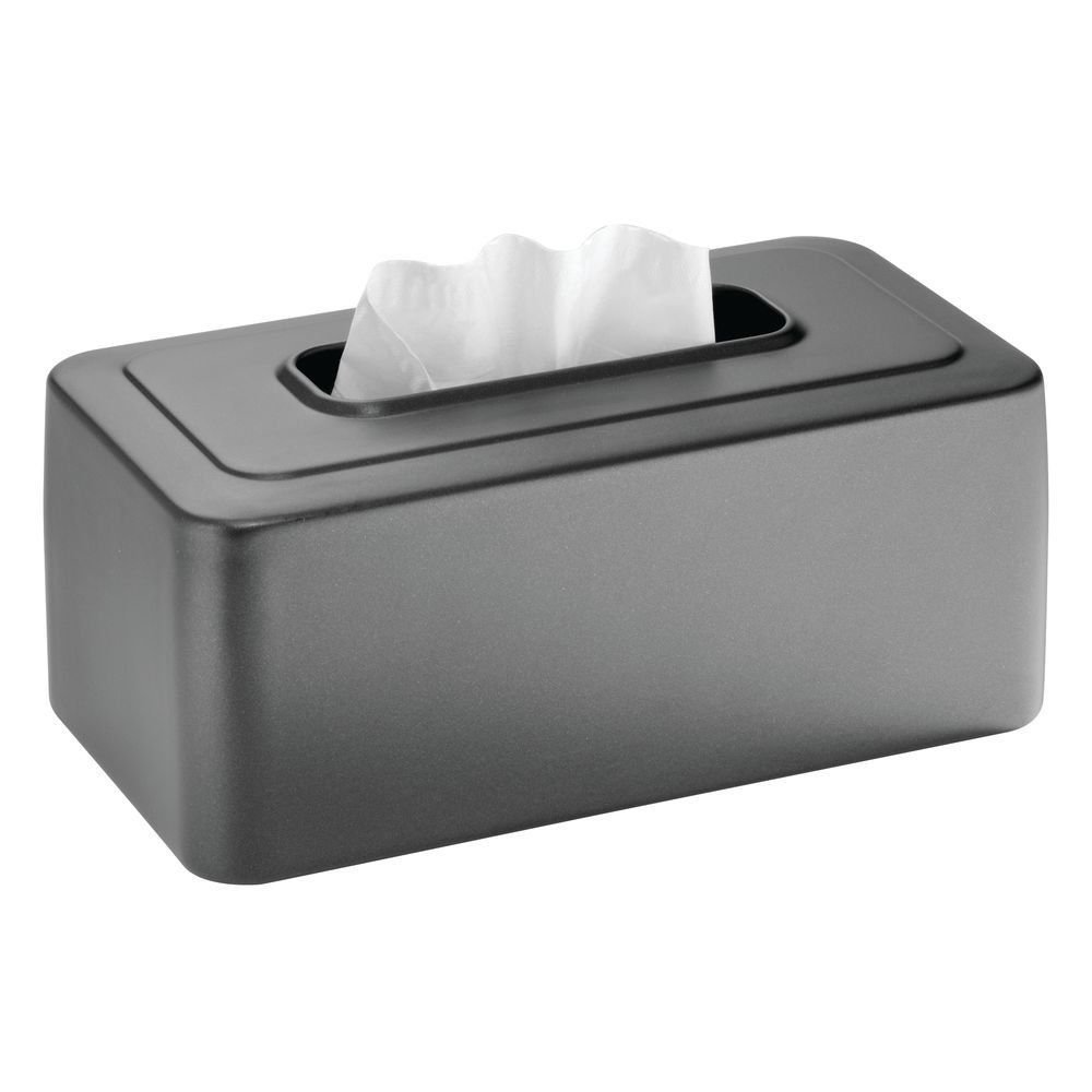 InterDesign Olivia Facial Tissue Box Cover/Holder, Slate