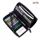 Women RFID Blocking Wallet Genuine Leather Zip Around Clutch Ladies Purse Black