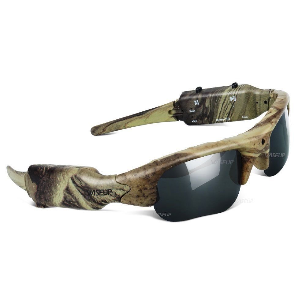 WISEUP 16GB 1280x720P HD Camo Sunglasses Hidden Camera Hunting Glasses