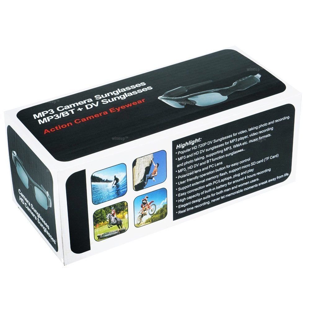 WISEUP 16GB 1280x720P HD Camo Sunglasses Hidden Camera Hunting Glasses